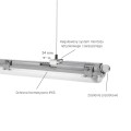 LIMEA LED TUBE SLIM HERMETYK G13 1x60 250V IP65 710x65x63 mm SZARY
