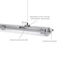LIMEA LED TUBE SLIM HERMETYK G13 2x120 250V IP65 1310x90x63 mm SZARY