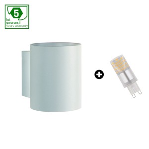 Pakiet 5 lat gwarancji : oprawa SQUALLA G9 tuba biała + LED G9 4W CW ( SLIP006011 + WOJ+14435 )