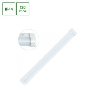 AQUATICA 15W NW 230V 150st IP44 596x46x63 BIAŁY okrągła końcówka, włącznik