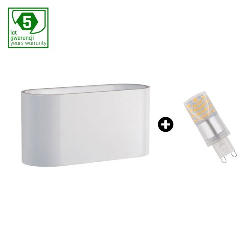 Pakiet 5 lat gwarancji : oprawa SQUALLA G9 biała + LED G9 4W WW ( SLIP006009 + WOJ+14433 )