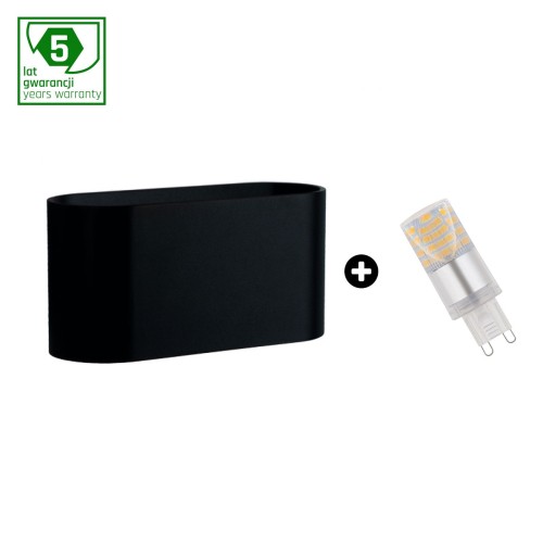 Pakiet 5 lat gwarancji : oprawa SQUALLA G9 czarna+ LED G9 4W CW ( SLIP006010 + WOJ+14435 )