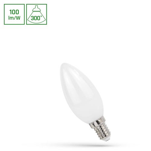 LED ŚWIECOWA E-14 230V 4W COG WW MILKY SPECTRUM