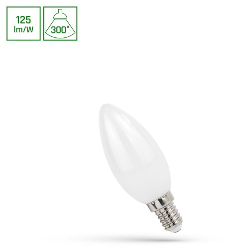 LED ŚWIECOWA E-14 230V 6W COG WW MILKY SPECTRUM
