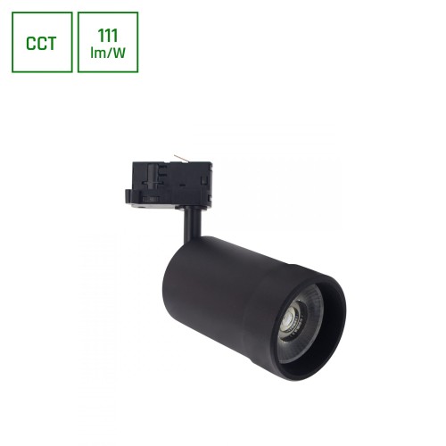 PAVA BASIC NA SZYNOPRZEWÓD 3F 20W CCT 230V 20-45ST IP20 RA80 84X136X185MM CZARNY