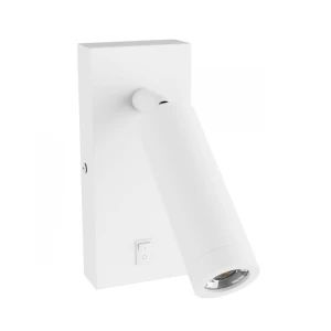 MADARA SLIM MR11 SWITCH KINKIET 230V IP20 38x95 + baza140x60x25 BIAŁY z włącznikiem