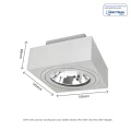 MIRORA AR111 NATYNKOWA GU10 250V IP20 145X145X85mm BIAŁY kwadratowa ruchoma