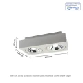 MIRORA AR111 X2 NATYNKOWA GU10 250V IP20 293X145X 85mm BIAŁY prostokątna ruchoma