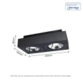 MIRORA AR111 X2 NATYNKOWA GU10 250V IP20 293X145X 85mm CZARNY prostokątna ruchoma