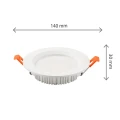 DURE 3 MAX DOWNLIGHT 12W CW 230V 110st IP44 IK06 Fi140x30 BIAŁY okrągły 5 lat gwarancji