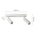 MADARA SLIM 2 X MR11 BAZA 230V IP20 260x54x160 BIAŁY RUCHOMA
