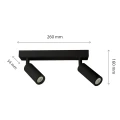 MADARA SLIM 2 X MR11 BAZA 230V IP20 260x54x160 CZARNY RUCHOMA