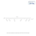 MADARA MINI BAZA 6xGU10 1196x54x161 mm prostokąt BIAŁA