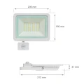 NOCTIS LUX 2 NAŚWIETLACZ 50W NW 230V IP44 212x206x35mm BIAŁY czujnik ruchu PIR