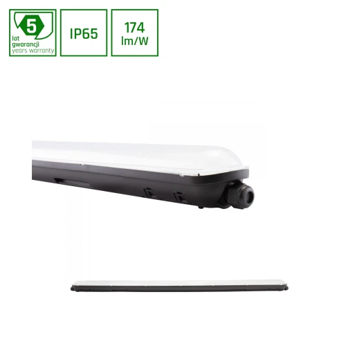 LIMEA GIGANT HERMETYK 1200mm 38W NW 230V 120ST IP65 IK10 1190x72x70mm CZARNY
