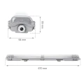 LIMEA LED TUBE SLIM HERMETYK G13 2x60 250V IP65 710x90x63 mm SZARY