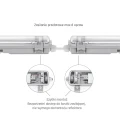 LIMEA LED TUBE SLIM HERMETYK G13 2x120 250V IP65 1310x90x63 mm SZARY
