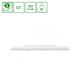 SYSTEM SHIFT CCT- GRID L OPRAWA LINIOWA 440X23X42MM 22W 40ST BIAŁY CCT SWITCH 5 LAT GW.