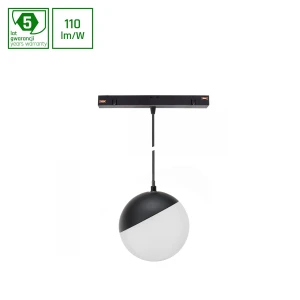 SYSTEM SHIFT - GLOBE P oprawa kula zwis na szynoprzewód 100 (850mm kabel) 5W 165st czarna 5 lat gw.