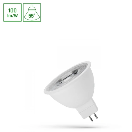 LED MR16 12V 4W SMD 55st CW z soczewką SPECTRUM