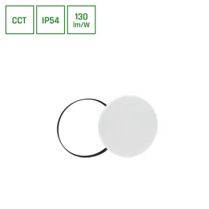 NYMPHEA BLACK & WHITE RINGS 32W CCT 230V 115st IP54 FI380x55 BIAŁY/CZARNY OKRĄGŁA