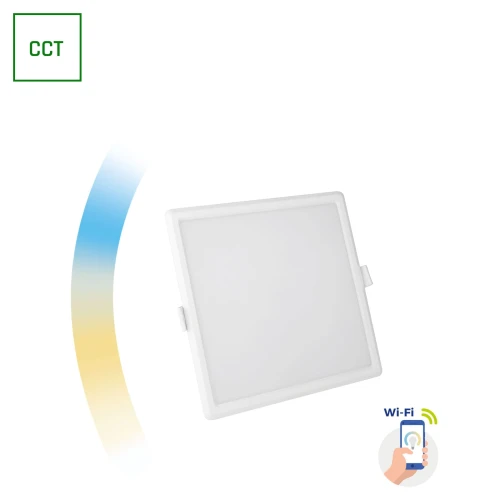 ALGINE DOWNLIGHT 12W 230V 120st IP20 IK06 162x162x35mm BIAŁY kwadrat CCT+DIM Wi-Fi SPECTRUM SMART