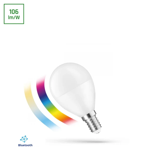 LED KULKA 4,9W E-14 230V RGBW+CCT+DIM BTM Spectrum SMART Easy Smart