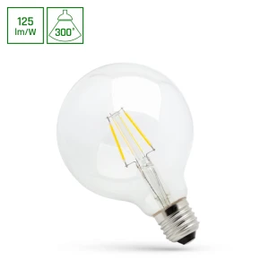 LED GLOB G125 E-27 230V 8W COG WW CLEAR SPECTRUM