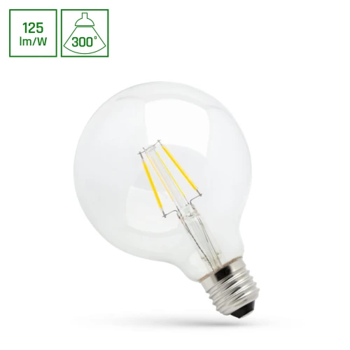 LED GLOB G125 E-27 230V 8W COG WW CLEAR SPECTRUM