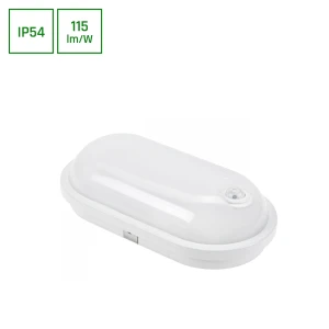 TECHNIC LAMP KANAŁOWA 20W NW 230V 120st IP54 IK07 270x145x70mm BIAŁY owalna czujnik ruchu PIR