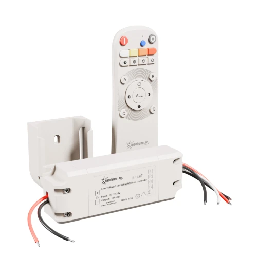 ZESTAW KONTROLER DO PASKA LED 12V/24V 120W/240W 10A RGB DIMM PIOT 1S +UCHWYT BIAŁY KONEKTO MESH