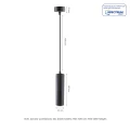 MADARA MINI II GU10 ZWIS BAZA 230V IP20 fi55*200 mm CZARNY kabel 1m