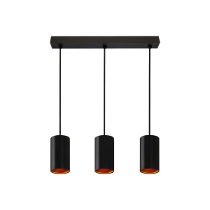 CHLOE GU10 X 3 GU10 ZWIESZANA 250V IP20 3x70x125mm CZARNY ZŁOTY okrągła baza prostokątna