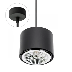 CHLOE AR111 NATYNKOWA GU10 250V IP20 120x85mm CZARNY okrągła nieruchoma baza okrągła kabel 1,5m