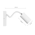 SQUALLA VARIOSA FLEXI SWITCH GU10 KINKIET 230V IP20 55x100x410MM BIAŁY OKRĄGŁA